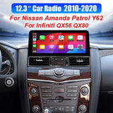 12.3 inch Android Car Radio For Infiniti QX56 QX80 Nissan Amanda Patrol Y62 2010-2020 Car Stereo CarPlay Multimedia Player