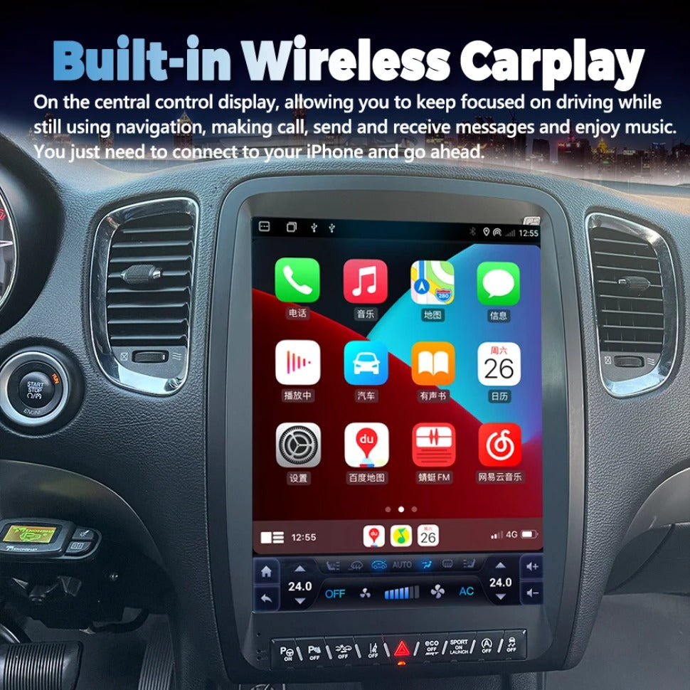 Dodge Durango 2011-2020 Tesla-Style Android Car Radio Replacement Support Carplay and Android Auto