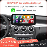 Mercedes-Benz C Class W205 GLC X253 V Class W447 2015-2018 NTG5.0 Wireless Apple CarPlay Android Auto Car Multimedia Linux Touch Screen