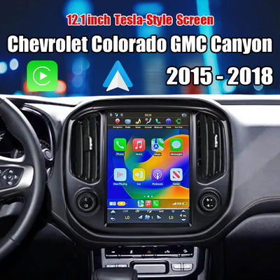 12.1 inch Android Car Radio for Chevrolet Colorado GMC Canyon 2015-2018 Stereo Replacement Tesla-Style Screen Built-in Carplay/Android Auto