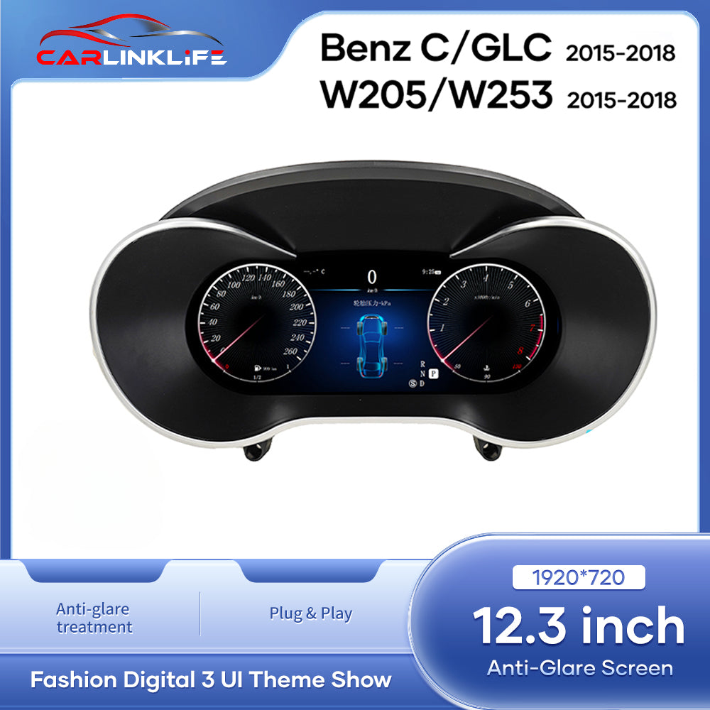 LCD Digital Cluster For Mercedes Benz C Class GLC Class W205 W253 2015-2018 NTG 5.0 Linux Digital LCD Dashboard Instrument Gauge Cluster