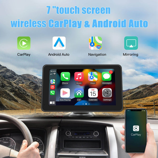Wireless CarPlay & Android Auto 7'' Touchscreen Multifunction Car