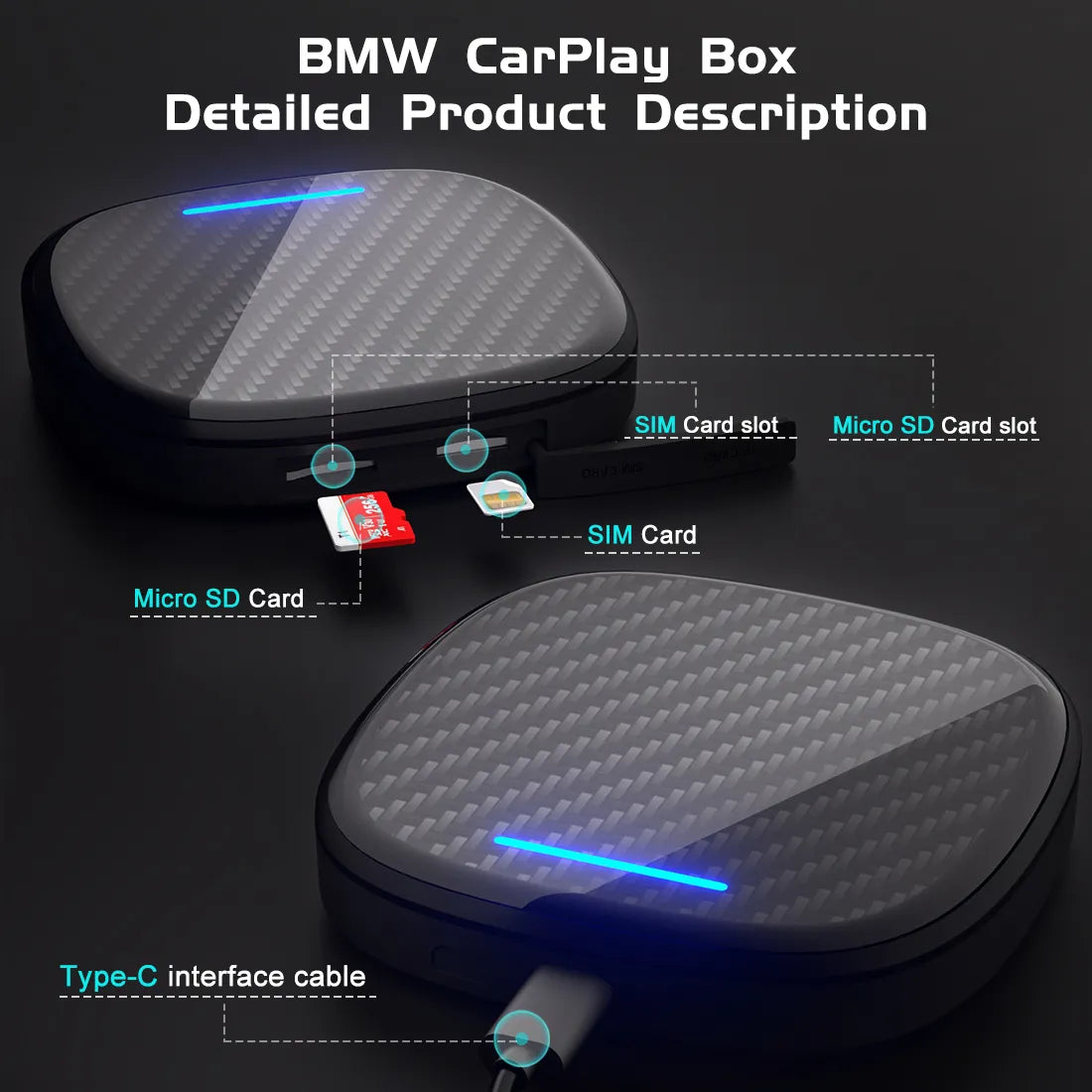 Carlinklife BMW AI Box Wireless CarPlay Adapter BMW Streaming Multimedia Magic Box