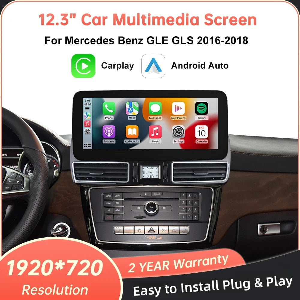 Mercedes Benz GLE GLS 2015-2019 Wireless Apple CarPlay Android Auto Car Multimedia Linux Touch Screen