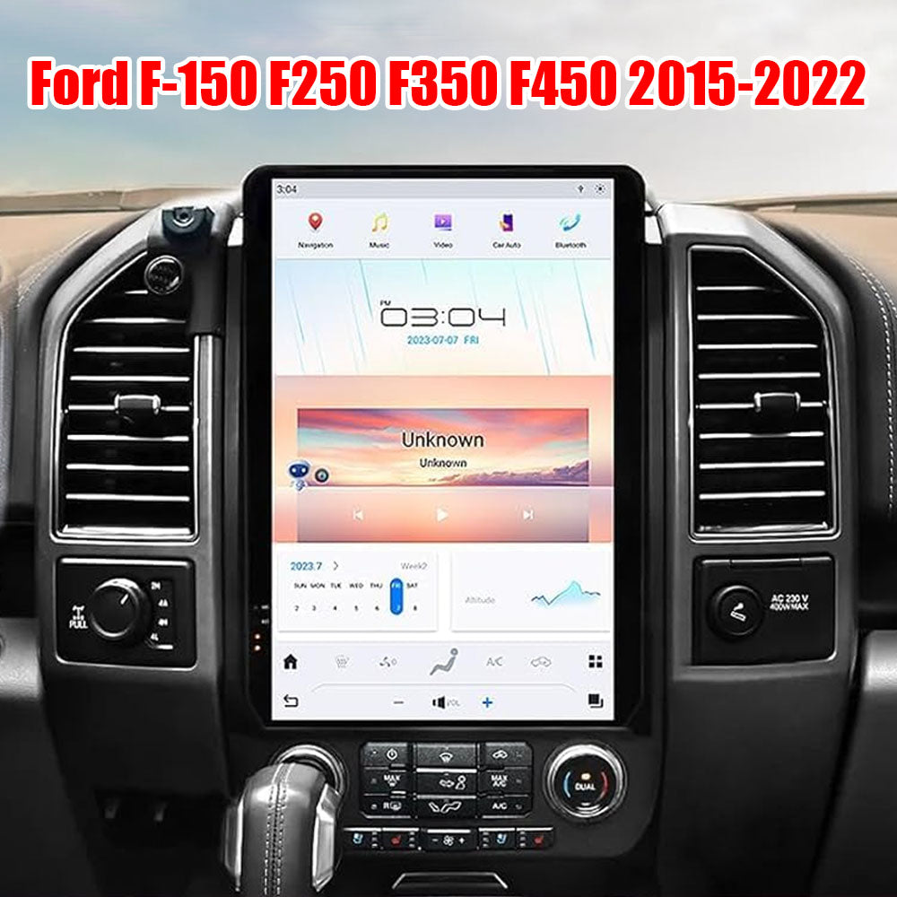 14.4 Inch Car Radio for Ford F150 2015-2022 F250 F350 F450 2017-2022 Tesla-Style Vertical Screen Stereo Replacement Head Unit