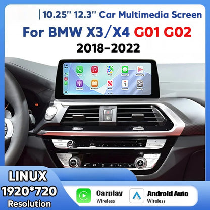 10.25" Linux Screen for For BMW X3 G01 X4 G02 2018-2022 Wireless Carplay Android Auto Car Radio