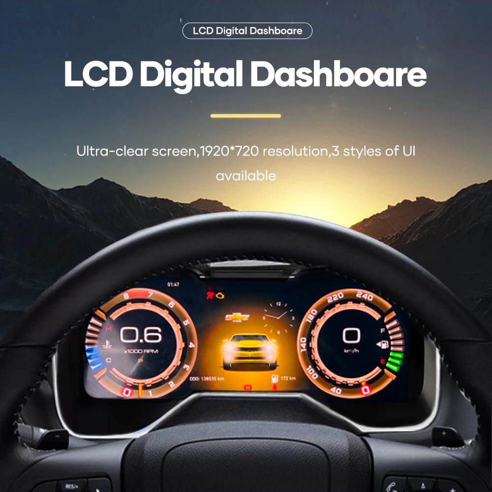 12.3" LCD Digital Cluster For Chevrolet Camaro 2010-2015 Linux Digital LCD Dashboard Instrument Gauge Cluster