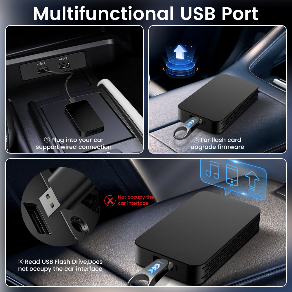 Carlinklife 5.0 2-in-1 Wireless CarPlay Android Auto Adapter for Cars with Factory Wired CarPlay & Wired Android Auto
