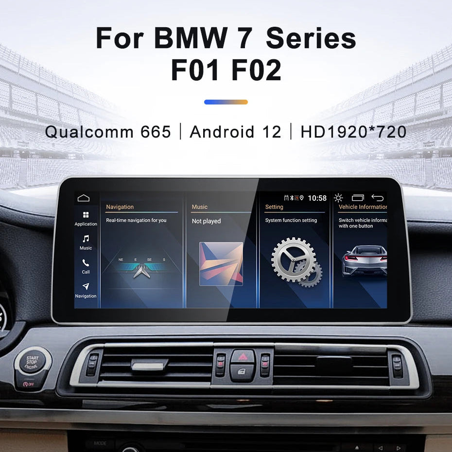 12.3inch BMW 7 Series F01 F02 Android13 Car Multimedia Players ID8 Wireless Carplay