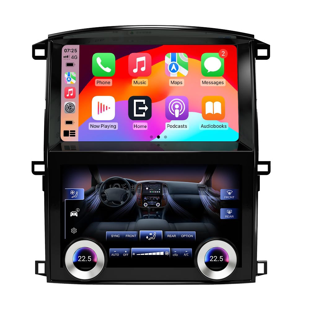 10 inch Android Car Radio for Toyota Land Cruiser LC100 2003-2007 Dual Screen Climate Control Panel Multimedia Player