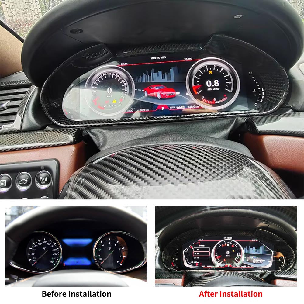 12.3" LCD Digital Cluster For Maserati GranTurismo GT/GC Quattroporte 2004-2018 Linux Digital LCD Dashboard Instrument Gauge Cluster