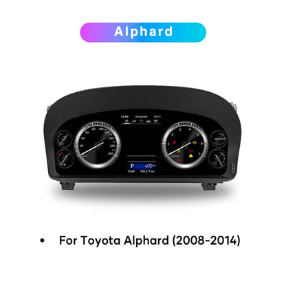 12.3" LCD Digital Cluster For Toyota Alphard 2008-2019 Linux Digital LCD Dashboard Instrument Gauge Cluster