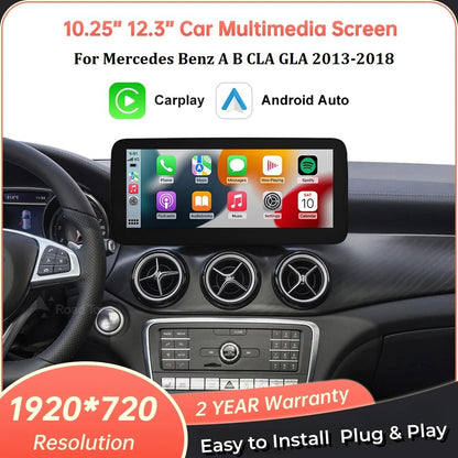 Mercedes Benz A B CLA GLA 2013-2018 W176 W246 X156 Wireless Apple CarPlay Android Auto Car Multimedia Linux Touch Screen