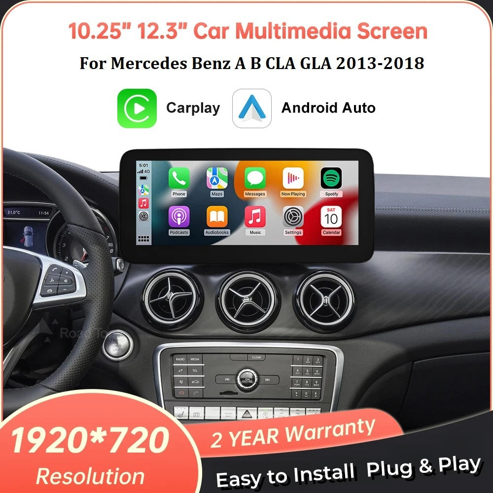 Mercedes Benz A B CLA GLA 2013-2018 W176 W246 X156 Wireless Apple CarPlay Android Auto Car Multimedia Linux Touch Screen