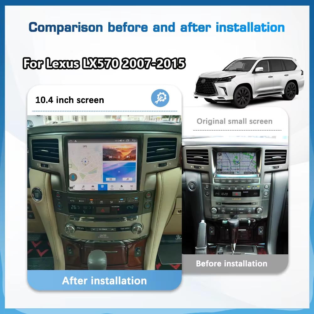 10.4 inch Android Car Radio For Lexus LX570 2007-2015 Car Stereo CarPlay Multimedia Player