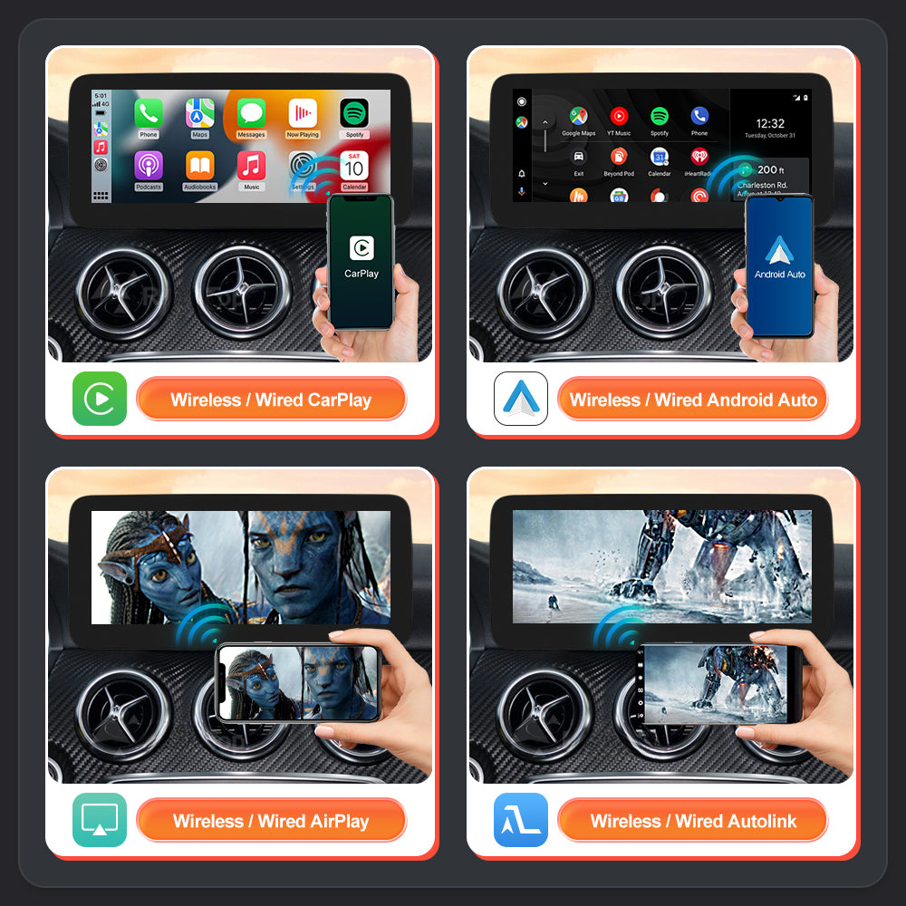 Mercedes Benz A B CLA GLA 2013-2018 W176 W246 X156 Wireless Apple CarPlay Android Auto Car Multimedia Linux Touch Screen