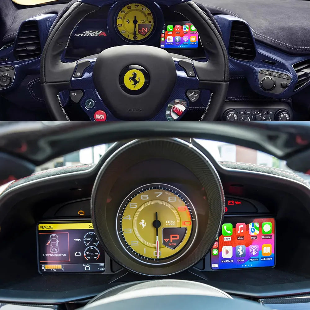 Wireless Apple Carplay & Android Auto for Ferrari 458 (F142) 488 (F142M) F12Berlinetta (F152) F8 (F142MFL) 812 Superfast (F152M) GTC4Lusso (F151M) Portofino (F164) Roma (F169) 296 (F171) SF90 (F173) California T (F149M) 2009-2025