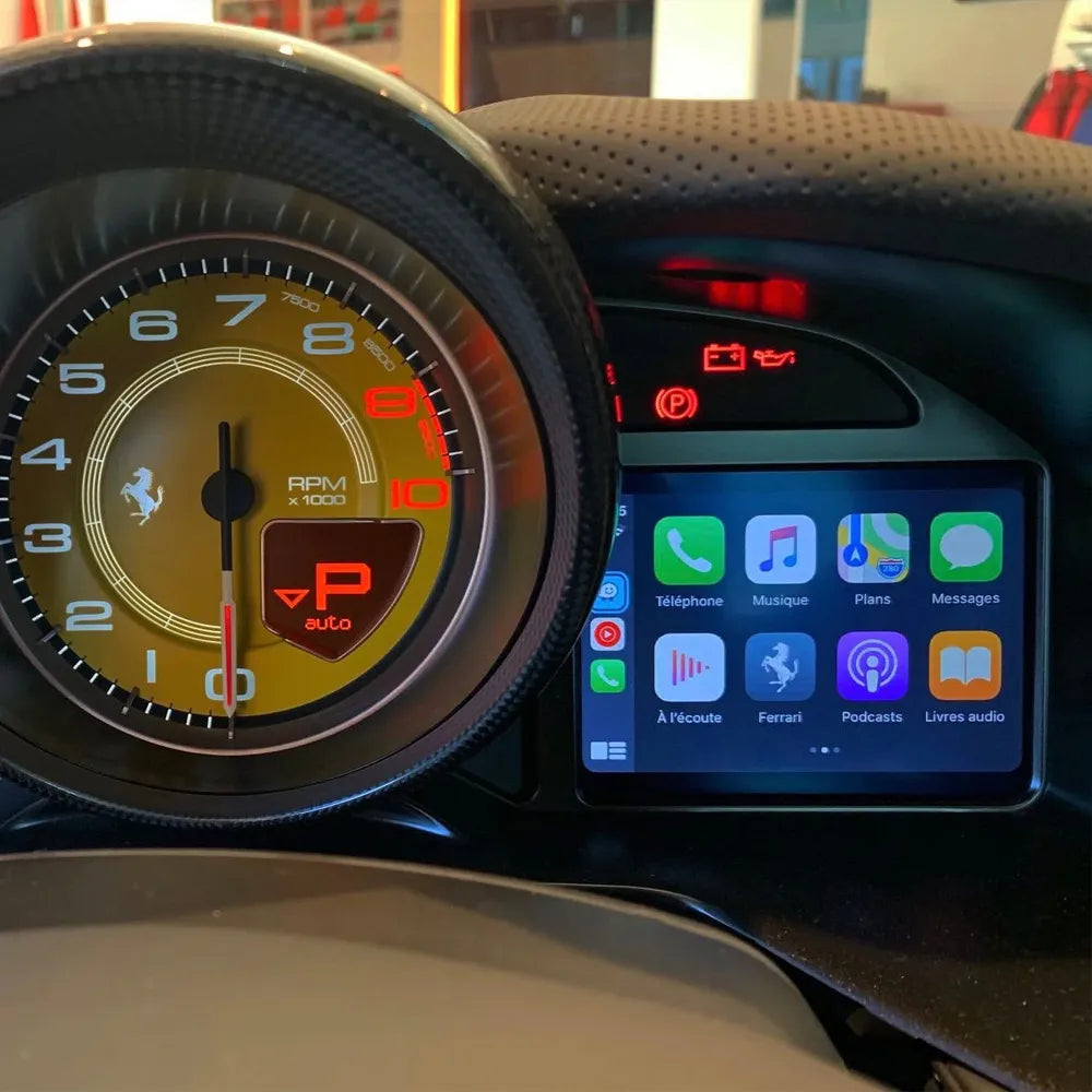 Wireless Apple Carplay & Android Auto for Ferrari 458 (F142) 488 (F142M) F12Berlinetta (F152) F8 (F142MFL) 812 Superfast (F152M) GTC4Lusso (F151M) Portofino (F164) Roma (F169) 296 (F171) SF90 (F173) California T (F149M) 2009-2025