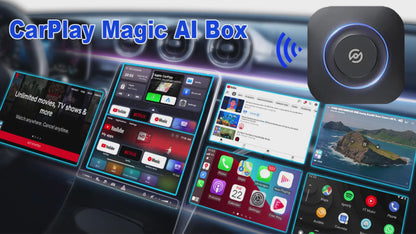 Carlinklife Magic Box - Wireless CarPlay/ Android Auto Adapter with Netflix, YouTube, GPS Navigation, Play U-Disk, HDMI - CP2Video TV AI Box