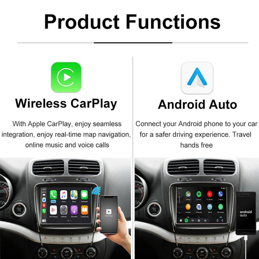 Wireless CarPlay Android Auto Upgrade Module for Dodge 8.4 inch Charger Ram Challenger Journey Durango Car Play Retrofit