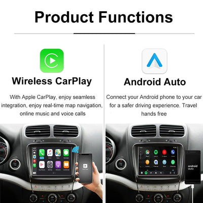 Wireless CarPlay Android Auto Upgrade Module for Dodge 8.4 inch Charger Ram Challenger Journey Durango Car Play Retrofit