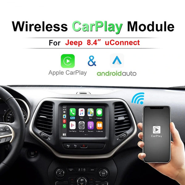 Module Apple Carplay sans fil pour Jeep Grand Cherokee Xj Kl Wrangler  Compass Commander Android Auto Mirroring Car Play Adapter
