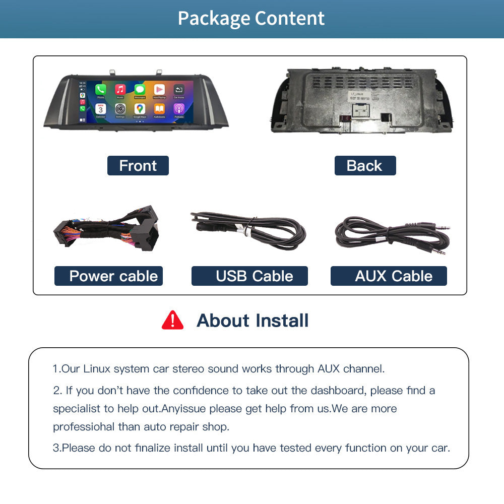 10.25 LINUX SCREEN BMW 5 SERIES F10 F11 2010-2017 UPGRADE Wireless Carplay/Android auto (CIC/NBT)