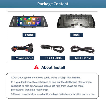 10.25 LINUX SCREEN BMW 5 SERIES F10 F11 2010-2017 UPGRADE Wireless Carplay/Android auto (CIC/NBT)