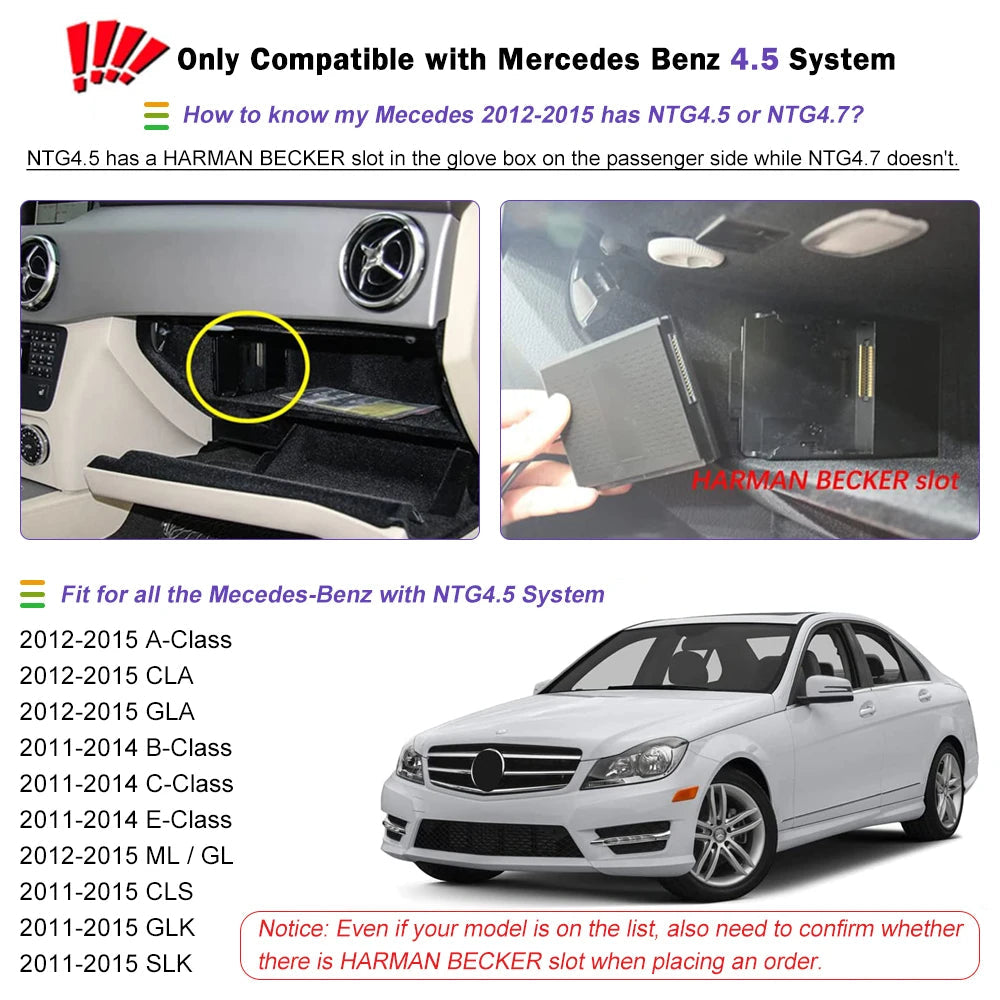 Wireless Carplay/Android Auto Module for Mercedes 2011-2016 Benz A B C E CLA GLA GLK ML Sprinter NTG4.5